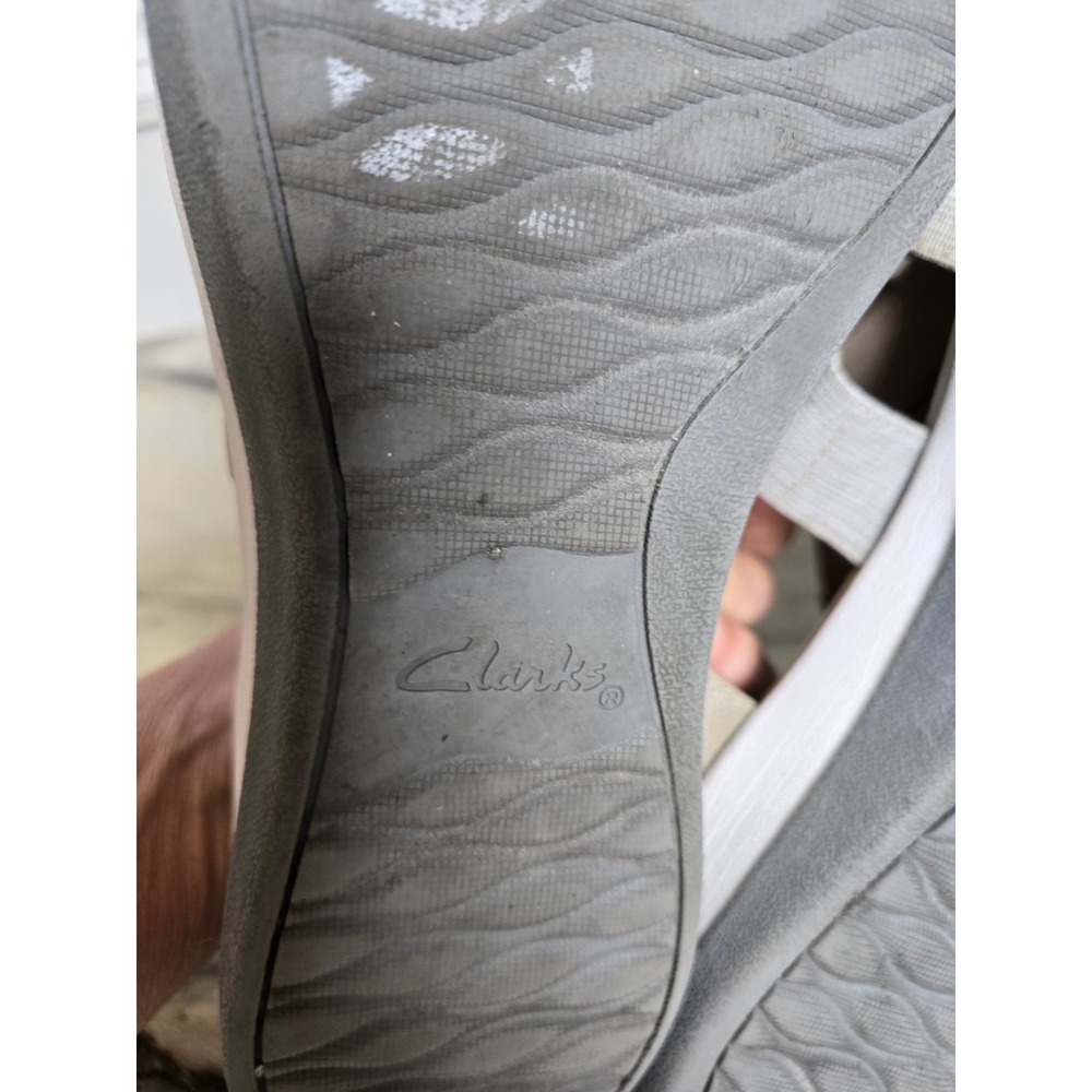Clarks Cloudsteppers TaupeElastic Strappy Sandals Womens 11 W Wide - Picture 7 of 12
